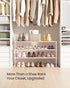 3-Tier 16-20 11.8 36.2 21.7 Inches, ULSA303S01 SONGMICS Shoe Rack, Shoe Organizer, Metal Storage Shelf, Upright