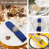 Geiserailie 6 Pcs Gold Flower Napkin Rings, Alloy Floral Crystal Rhinestone Holders for Wedding, Holiday Table