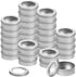Yesland 30 Pack 2 Ounce Metal Tin Cans - Round Empty Containers with Clear Top for Candles, Crafts, Kitchen Storage