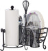 15 14 13 Mikasa Gourmet Basics Avilla Picnic Caddy, Antique Black Finish, Paper Plate Organizer with Flatware Canisters