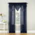 No. 918 Erica Crushed Sheer Voile Curtain Panel, Navy Blue, 51" x 84" Rod Pocket