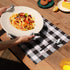 Nobildonna 18"x13" Plaid Checkered Placemats, Black & White, Set of 4 Durable Dining Table Mats