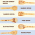 Wooden Cooking Spoons Set of 7 Pieces, Magical Bamboo Kitchen Utensils with Engraved Patterns, Magic Cooking Spoons Mom