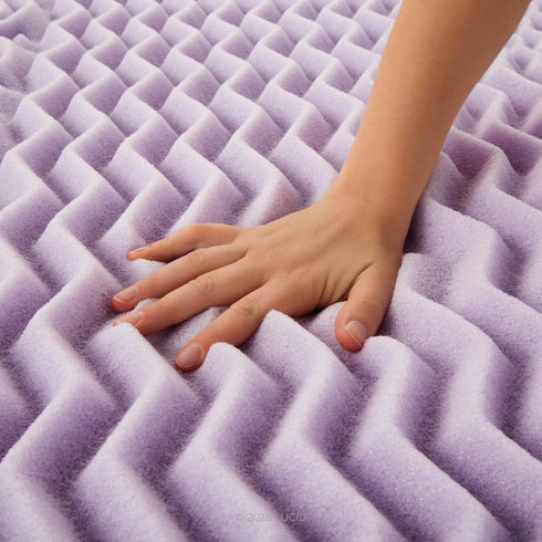 LUCID 2 Inch Lavender Memory Foam Full Mattress Topper, 5 Zone Design