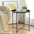 4 Garden you End Table Metal Side Table Black Round Folding Tray Cyan Sofa Small Accent Fold-able Table, Round End