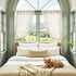 jinchan 45 Inch 2 Winslow Linen Curtains Length Small Window Curtains Embroidered Bordered Floral Drapes Light