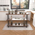 MUZIK 3-Tier Industrial Pipe Table Leg Set - Rustic Iron Pipe Shelves for Shoe Rack, Kitchen Rack, Storage Organizer