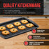 Bakken Swiss Cookie Sheet 3 Piece Set, Non-Stick Stackable Baking Pans with Gray Marble Deluxe Ceramic Coating
