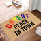 Welcome Mats for Front Door - Gayest Place in Town Doormat, Non-Slip Indoor Outdoor Kitchen Rug, 17x30 Inch