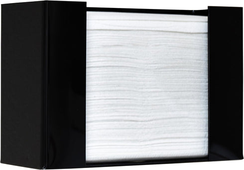 Oasis Creations Paper Towel Dispenser, Wall Mounted or Countertop Holder, Holds 250 Paper Towels, Black