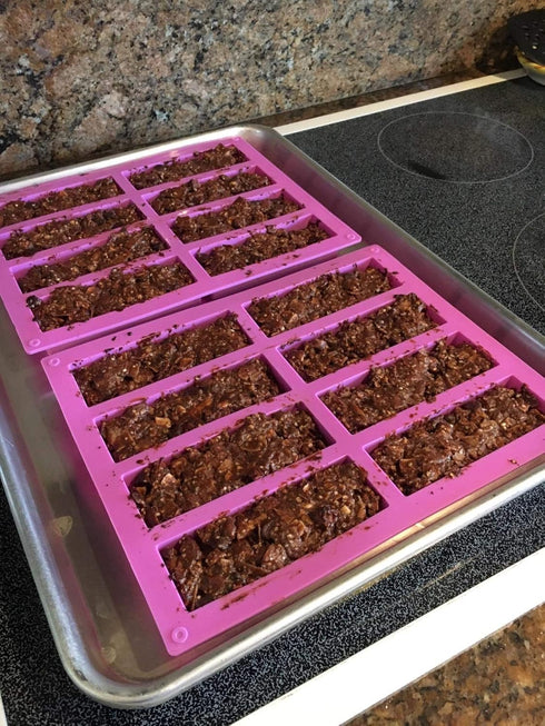 Palksky (2 Pcs) 8 Cavity Rectangle Granola Bar Silicone Mold - Nutrition/Cereal Bar Molds for Chocolate Truffles,