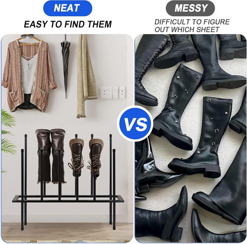 HIEDUYT Closet Closet 6 Boot Rack Shoe Cabinet Metal Shoe Rack for Shoe Organizer for for Pairs Free Standing Shoe