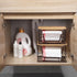 2 Pack 4-13 ALOCEO Stackable Wire Storage Basket with Bamboo Lip, Trash Bag Dispenser Under Sink for Gal Bags, Kitchen