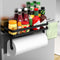 ZUNTO Magnetic Paper Towel Holder for Fridge, Black Kitchen Organizer with Towel