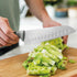 Berghoff LEO Non-stick Stainless Steel Wide Blade Santoku Knife 6.75" Grey PP Fitted Protective Sleeve Soft-touch PP Soft Grip Handle by Berghoff