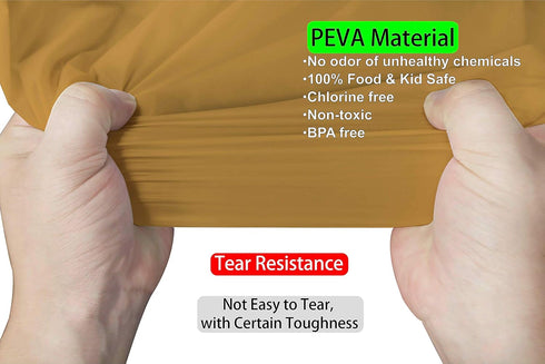 Gold Plastic Tablecloths 2 Pack, Disposable Table Covers 84 Inch Circle for Bridal Shower Party, PEVA Vinyl