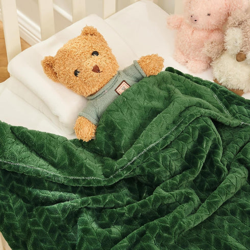 InHand Fleece Baby Blanket, Super Soft Swaddle Blanket, Plush Fuzzy Warm Green