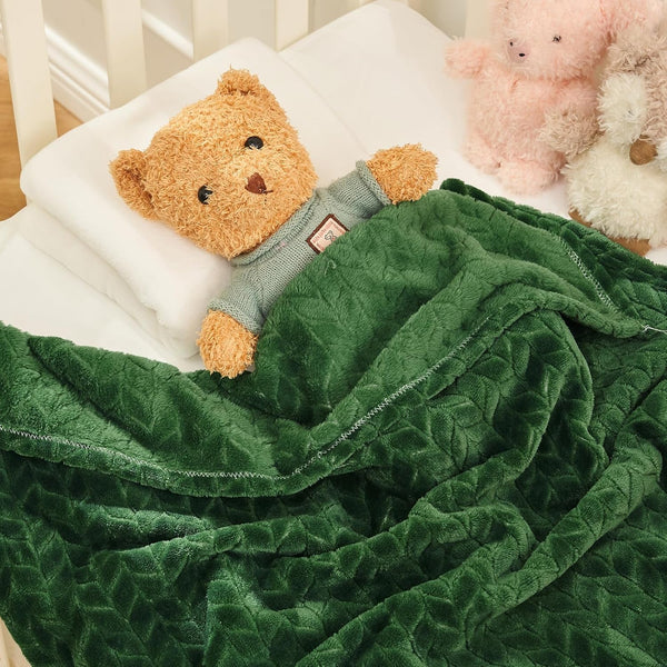 InHand Fleece Baby Blanket, Super Soft Swaddle Blanket, Plush Fuzzy Warm Green