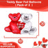 KatchOn Huge 'I Love You' Teddy Bear Balloons, 40x30 Inch Pack of 2, Red, Romantic-Themed for Valentine's Day