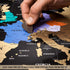 Scratch off Map of Europe, 24x16 Travel Map Poster with Cities, Large Black and Gold Push Pin Wall Map