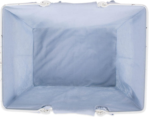DII Farmhouse Chicken Wire Egg Basket with Liner, Denim, 16x12x7.88"