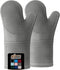 Gorilla Grip Heat and Slip Resistant Silicone Oven Mitts Set, 14.5 in, Gray