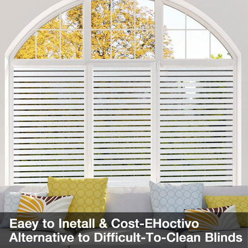 Coavas Window Privacy Film: Frosted Glass Decorative Window Clings, Opaque Static Cling, Heat Insulation, Sun Blocking