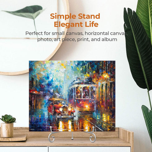 TR-LIFE Plate Stands for Display, 10 Inch Metal Easel Stand for Picture Frame and Decorative Plates (Silver 2 Pack)