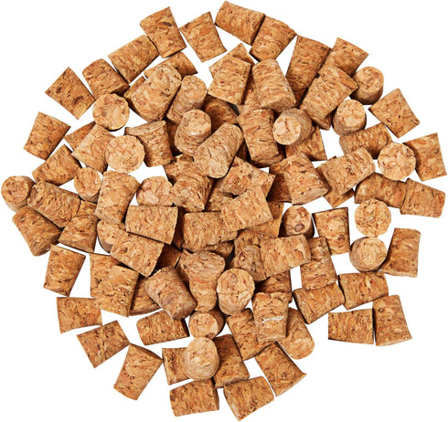 Size #1 Tapered Cork Plugs for Test Tubes, Mini Bottle Stoppers, DIY Crafts, 100 Pack (0.4 x 0.3 x 0.5 In)