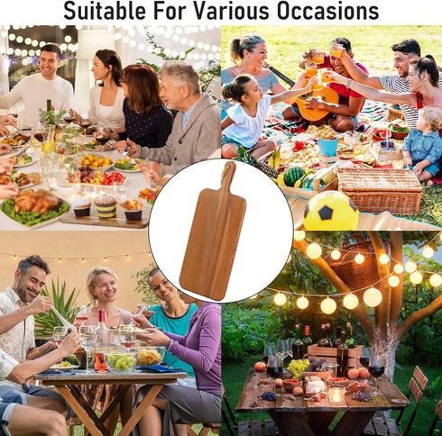 6 Pack (17 7 Acacia Wood Cutting Board with Handle Wooden Kitchen Chopping Boards Large Wooden Charcuterie Boards