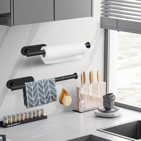 Under Cabinet Wall Mount Paper Towel Holder for Kitchen Towel, Self-Adhesive Bar, SUS304 Stainless Steel 13 inch