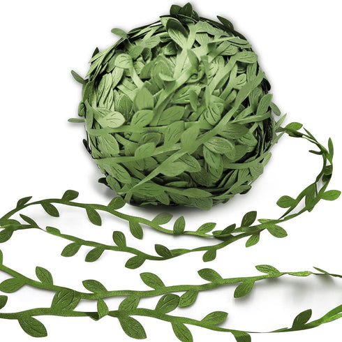 269ft Leaf Ribbon, Baby Shower Decorations, Artificial Vines Leaf String Trim for Jungle Wild Plant Decor