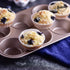 Muffin Cake Pan, 6-Cavity Non-Stick Cupcake Bakeware for Oven Baking, Champagne Gold