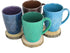 Natural Wood Coaster Set, 4 pcs Tree Bark Wooden Coasters, Each 3.5 inches Diameter