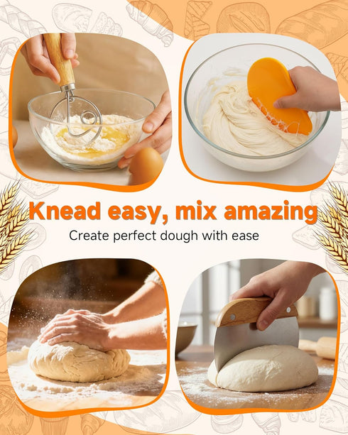 AIZMOZIA Complete Sourdough Starter Kit With Woven Proofing Basket, Sour dough Starter jar, Sourdough Bread Baking