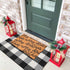 KIMODE Buffalo Plaid Front Door Mat, 24"x35", Black and White Checkered Cotton Woven Rug