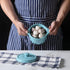 Countertop, HAOTOP Garlic Keeper with Lid, Ceramic Garlic Saver Container for Kitchen Decor (Turquoise)