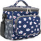 FlowFly Insulated Reusable Lunch Bag, Large Lunch Box for Women and Men, Daisy with Adjustable Shoulder Strap