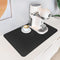 PoYang Coffee Mat, 12" X 17" Coffee Bar Mat with Rubber Backed, Absorbent Dish Drying Mat for Countertops, Black Coffee