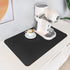 PoYang Coffee Mat, 12" X 17" Coffee Bar Mat with Rubber Backed, Absorbent Dish Drying Mat for Countertops, Black Coffee