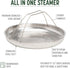 Goodful All-In-One Pan Steamer Basket - Premium Stainless Steel, Dishwasher Safe, Perfect for Steaming Vegetables