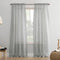 No. 918 Erica Crushed Sheer Voile Curtain Panel, Rod Pocket, 51" x 63", Silver Gray