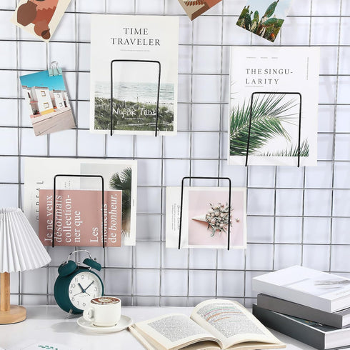 MorningRo 8 Pack Wall Grid Panel Accessories Gridwall Shelf Metal Wire Magazine Holder Literature Display Book Mail