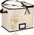 Wine Glass Storage Box with Dividers - Holds 12 Champagne Flute Glasses up to 10" Tall, Durable Quilted Microfiber Bin