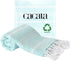 Cacala 100% Turkish Cotton Kitchen Tea Towels, Aquamarine, Highly Absorbent, Quick Drying, 23 x 36