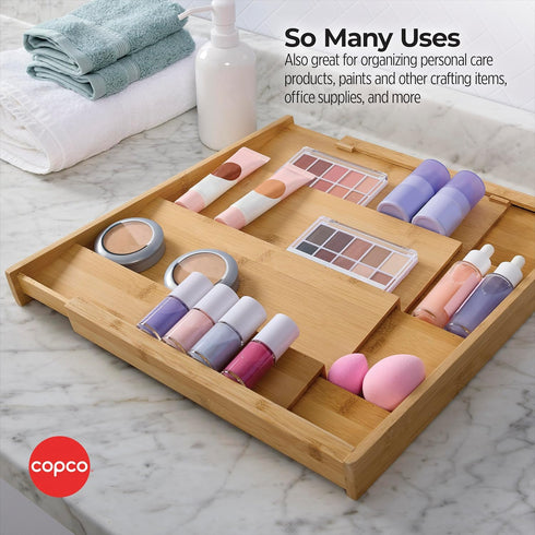 4 12.2 inch 23 Inch, 32 Copco Tier Expandable Bamboo Spice Organizer for Drawers, Adjustable from to In Drawer Rack