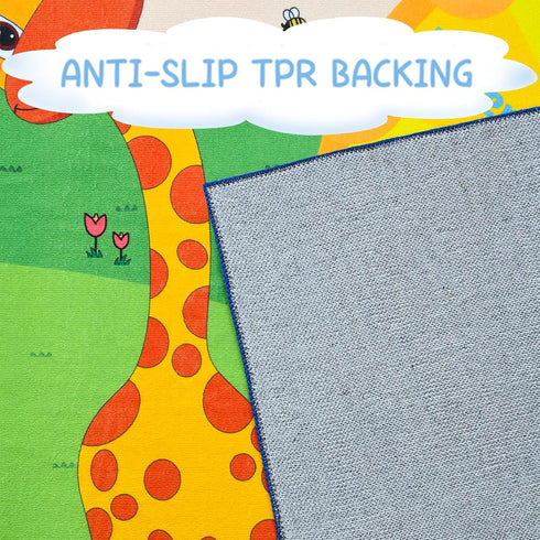 4x6 Kids Rugs for Playroom Classroom Bedroom, Educational and Fun Play Mat with ABC Alphabet Animals, Learning Rug