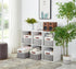 Closet 3 Pack) DECOMOMO Storage Baskets for Shelves - Fabric Storage Bins, Linen Organizers and Storage (Grey & White