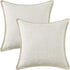 decorUhome Decorative Outdoor Throw Pillow Covers, 16x16 Set of 2, Rustic Neutral Farmhouse Linen for Couch