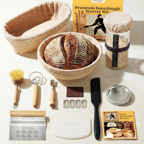 Sourdough Starter Kit Complete Sourdough Bread Baking Supplies with 24oz Glass Sourdough